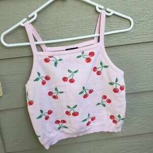 ART CLASS Cherry Print Pink Tank Top